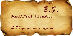 Bogdányi Fiametta névjegykártya
